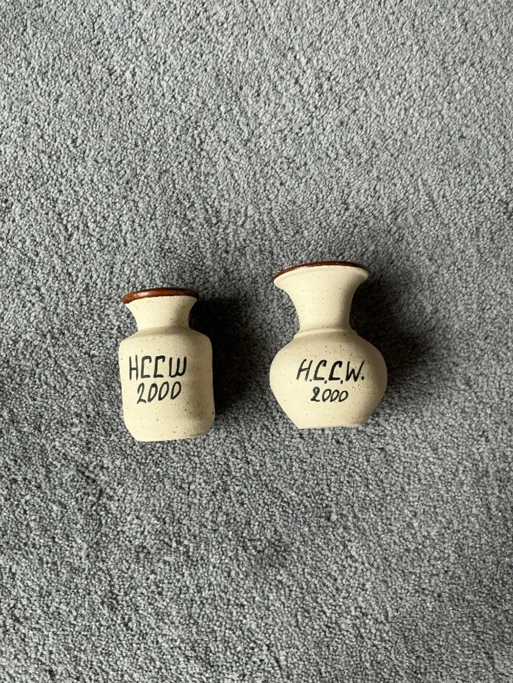 Vintage mini Mexican Kokopelli bud vases, set of 2